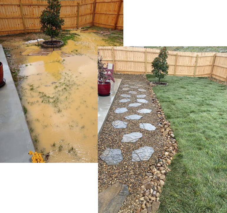 HydroBlox yard drainage installation in Rochester NY by wnyDIRT